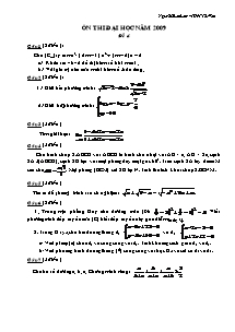 Bài giảng môn toán lớp 12 - Đề 1 Ôn thi đại học năm 2009