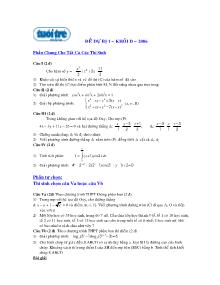 Bài giảng môn toán lớp 12 - Đề dự bị 1 – khối d – 2006