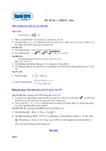 Bài giảng môn toán lớp 12 - Đề dự bị 2 – khối d – 2006