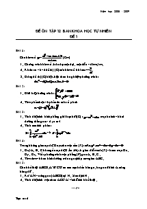 Bài giảng môn toán lớp 12 - Đề ôn tập 12