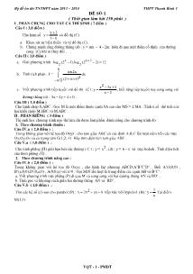 Bài giảng môn toán lớp 12 - Đề số 01 ( thời gian làm bài 150 phút )