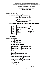 Bài giảng môn toán lớp 12 - Thi học kỳ 1 – Năm học 2006 – 2007