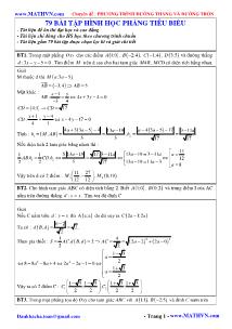 Bài giảng toán lớp 10 - 79 bài tập hình học phẳng tiêu biểu