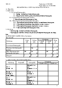 Bài kiểm tra 1 tiết Đại số & giải tích 11 (tiết 22) - Chương 1