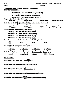 Bài kiểm tra 45’ Đại số 11 chương I