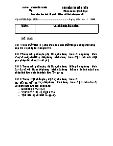 Bài kiểm tra môn toán phân môn: Hình học 11 - Chương 1