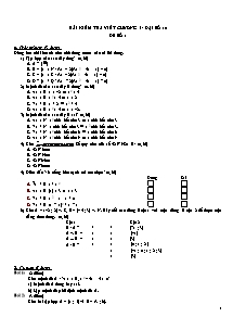Bài kiểm tra viết chương I - Đại số 10 đề số 1
