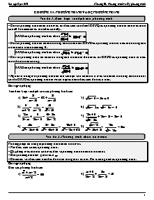 Bài tập Đại số 10 - Chương III: Phương trình và Hệ phương trình