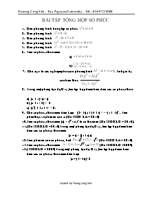 Bài tập tổng hợp số phức