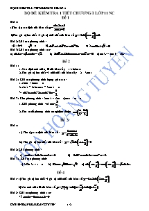 Bộ đề kiểm tra 1 tiết chương i Đại số lớp 11 NC