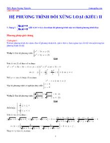 Chuyên đề Hệ phương trình đối xứng loại (kiểu) II