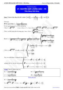 Chuyên đề luyện thi đại học môn toán - Bài 7: Nguyên hàm lượng giác (phần 6)