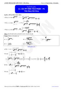 Chuyên đề luyện thi đại học môn toán - Các phương pháp tính tích phân