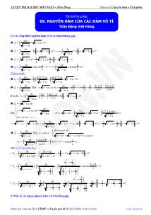 Chuyên đề luyện thi đại học môn toán - Nguyên hàm của các hàm vô tỉ