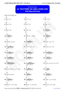 Chuyên đề luyện thi đại học môn toán - Tích phân các hàm lượng giác