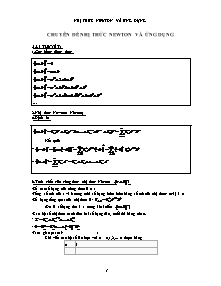 Chuyên đề Nhị thức Newton và ứng dụng
