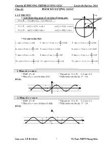 Chuyên đề Phương trình lượng giác - Luyện thi Đại học