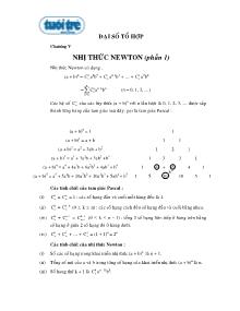 Đại số tổ hợp - Chương V: Nhị thức Newton (phần 1)