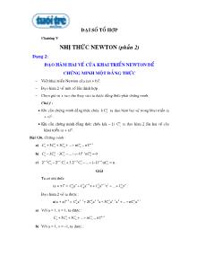 Đại số tổ hợp - Chương V: Nhị thức Newton (phần 2)