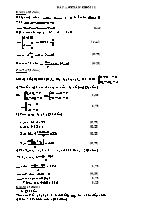 Đáp án Toán khối 11