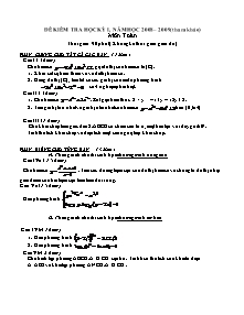 Đề 1 kiểm tra học kỳ 01, năm học 2008 – 2009( tham khảo) môn toán thời gian: 90 phút ( không kể thời gian giao đề )