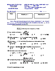 Đề 1 Kiểm tra học kỳ 1 -Lớp 10 thpt phân ban năm học : 2006 – 2007 môn : toán (phần trắc nghiệm khách quan) thời gian làm bài : 30 phút