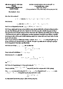 Đề 1 thi chọn học sinh giỏi lớp 12 năm học 2013 – 2014 môn thi: toán (thời gian làm bài 180 phút không kể thời gian giao đề)