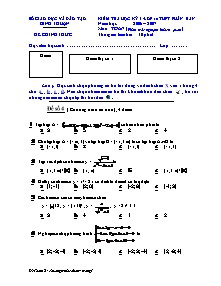 Đề 1 thi Kiểm tra học kỳ 1 -Lớp 10 thpt phân ban năm học : 2006 – 2007 môn : toán (phần trắc nghiệm khách quan) thời gian làm bài : 30 phút