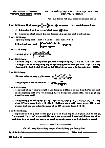 Đề 1 thi thử đại học lần I - Năm học 2013 - 2014 môn: toán; khối: d thời gian làm bài 180 phút, không kể thời gian phát đề