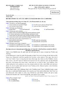 Đề 1 thi tuyển sinh cao đẳng năm 2013 môn: tiếng đức; khối d thời gian làm bài: 90 phút, không kể thời gian phát đề