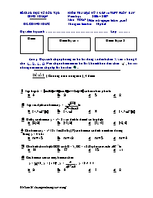 Đề 3 Kiểm tra học kỳ 1 -Lớp 10 thpt phân ban năm học : 2006 – 2007 môn : toán (phần trắc nghiệm khách quan) thời gian làm bài : 30 phút