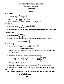 Đề 5 tự luyện thi đại học khối a thời gian làm bài: 180 phút môn toán