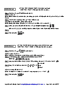 Đề 8 Kỳ thi tốt nghiệp thpt năm học 2007-2008 môn thi : toán ( thời gian làm bài 100 phút )