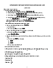 Đề cương ôn tập học kì I môn toán năm học 2008 - 2009