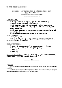 Đề cương ôn tập học kì II môn: Toán khối 10