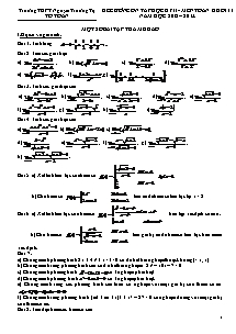 Đề cương ôn tâp học kỳ 2- Môn Toán khối 11