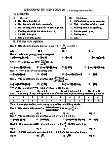 Đề cương ôn tập toán 10 ( chương trình chuẩn )