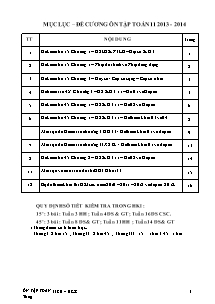 Đề cương ôn tập Toán 11 cơ bản - Học kì I