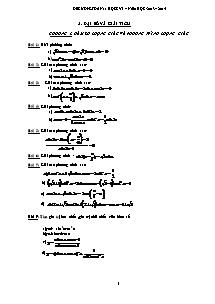 Đề cương Toán 11 học kỳ I