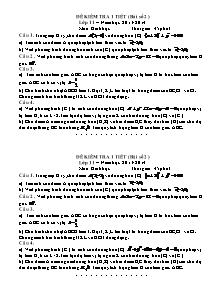 Đề kiểm tra 1 tiết (bài số 2 ) lớp 11 – môn: Hình học