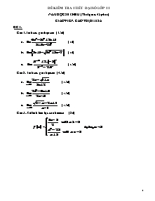Đề kiểm tra 1 tiết Đại số 11 lần 2 học kì 2 - Đề 3