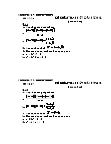 Đề kiểm tra 1 tiết Giải tích 12 ( ban cơ bản)