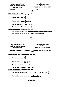 Đề kiểm tra 1 tiết khối 11 môn Toán