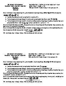 Đề kiểm tra 1 tiết lần 2 môn: Toán – khối 11 TN