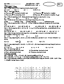 Đề kiểm tra 1 tiết môn: Hình (NC) lớp 11 - Đề 4