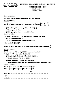 Đề kiểm tra chất lượng học kì I môn Toán: lớp 11