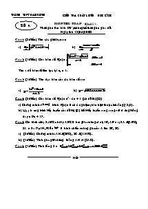 Đề kiểm tra chất lượng học kì II môn thi: Toán - Khối 11 - Đề A