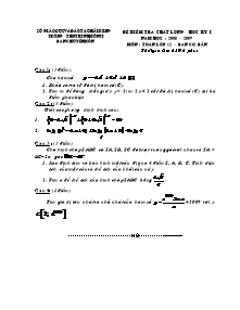Đề kiểm tra chất lượng học kỳ I môn: Toán lớp 12 – ban cơ bản