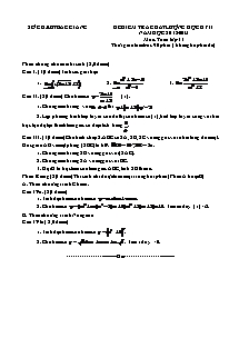 Đề kiểm tra chất lượng học kỳ II môn: Toán lớp 11