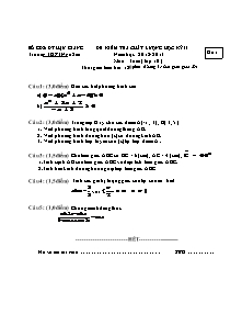 Đề kiểm tra chất lượng học kỳ II trường THPT Ngã Sáu môn: Toán ( lớp 10 ) - Đề 1
